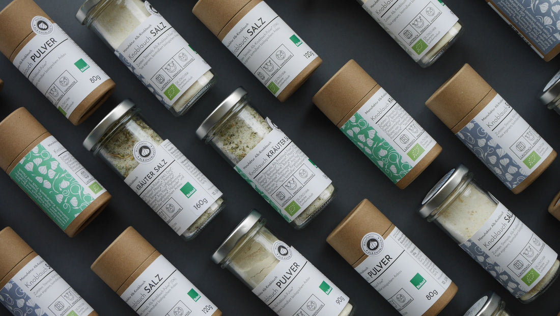 Neu: Knoblauch Pulver, Knoblauch Salz und Knoblauch Kräuter Salz