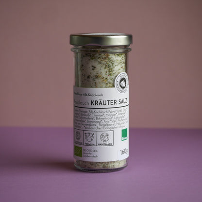 Knoblauch Kräuter Salz im Glas