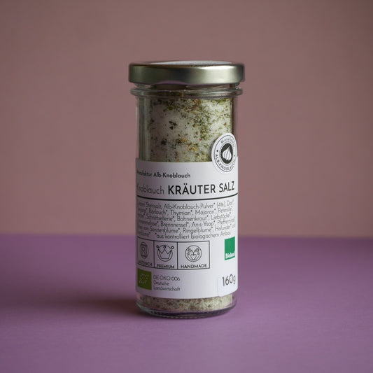 Knoblauch Kräuter Salz im Glas