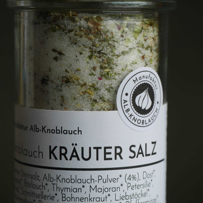 Knoblauch Kräuter Salz im Glas