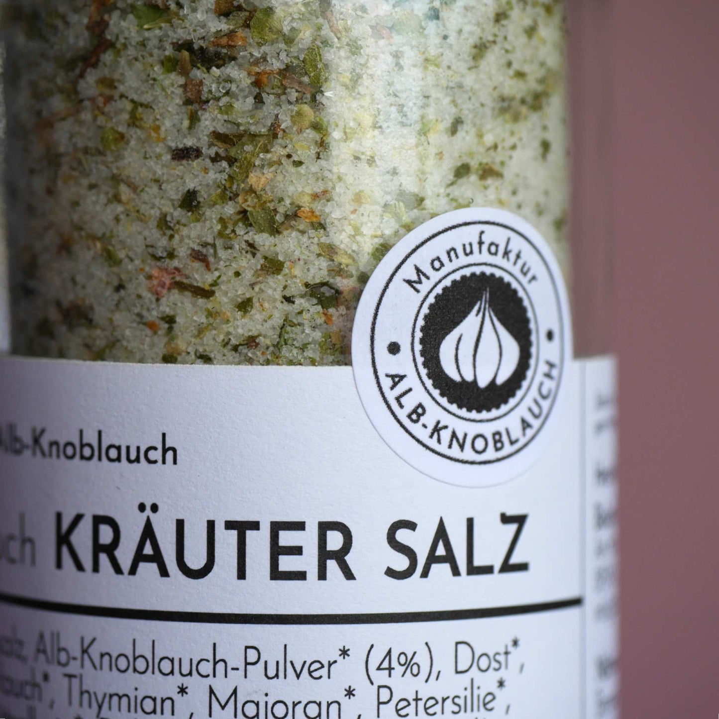 Knoblauch Kräuter Salz im Glas
