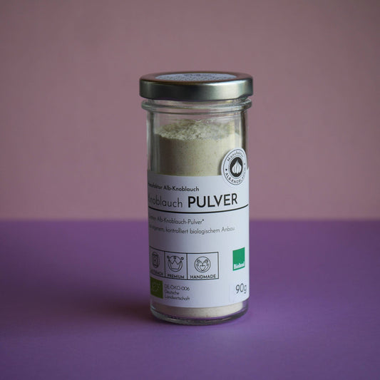 Knoblauch Pulver im Glas