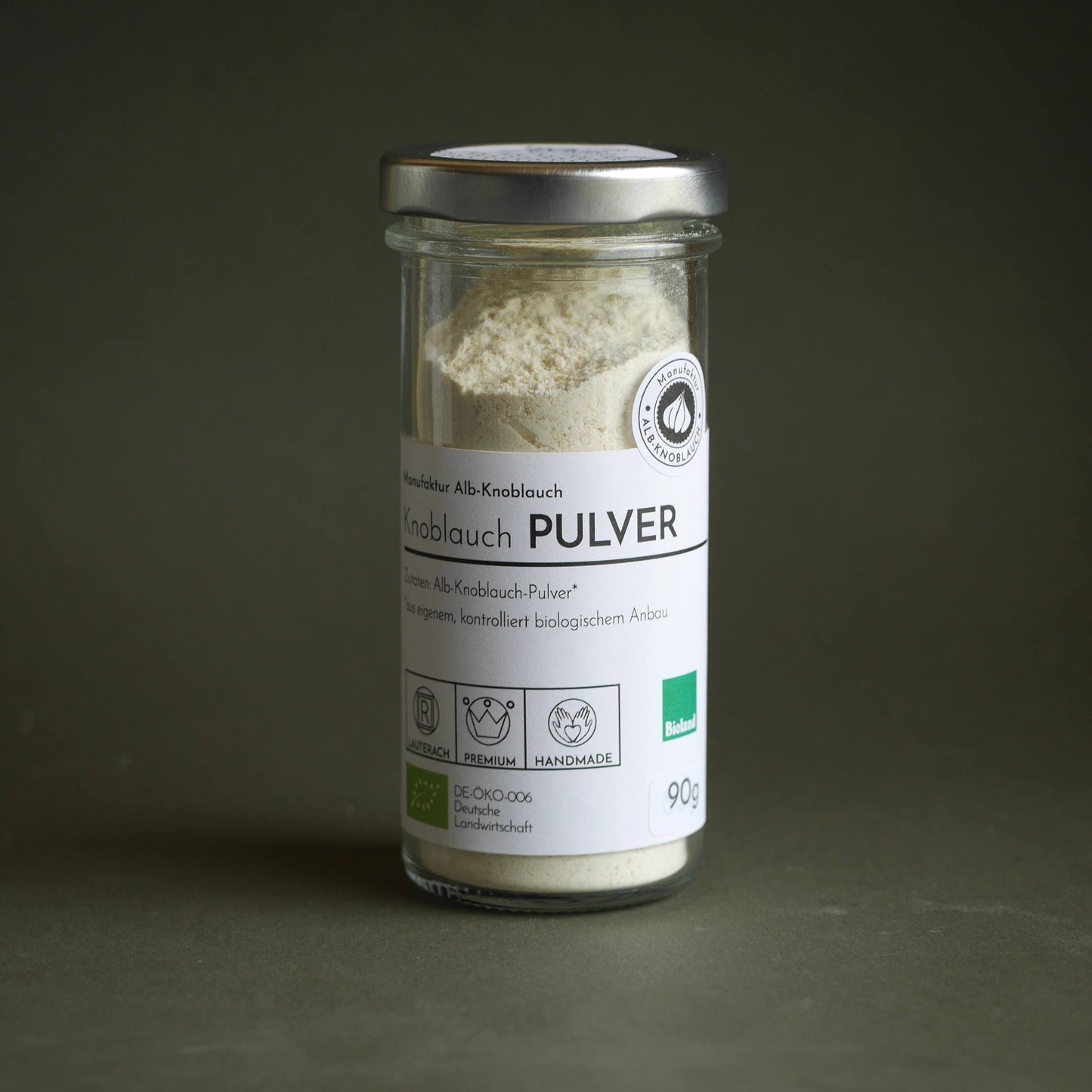 Knoblauch Pulver im Glas