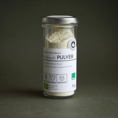 Knoblauch Pulver im Glas