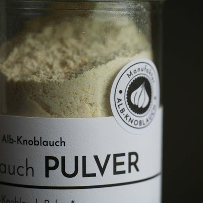 Knoblauch Pulver im Glas