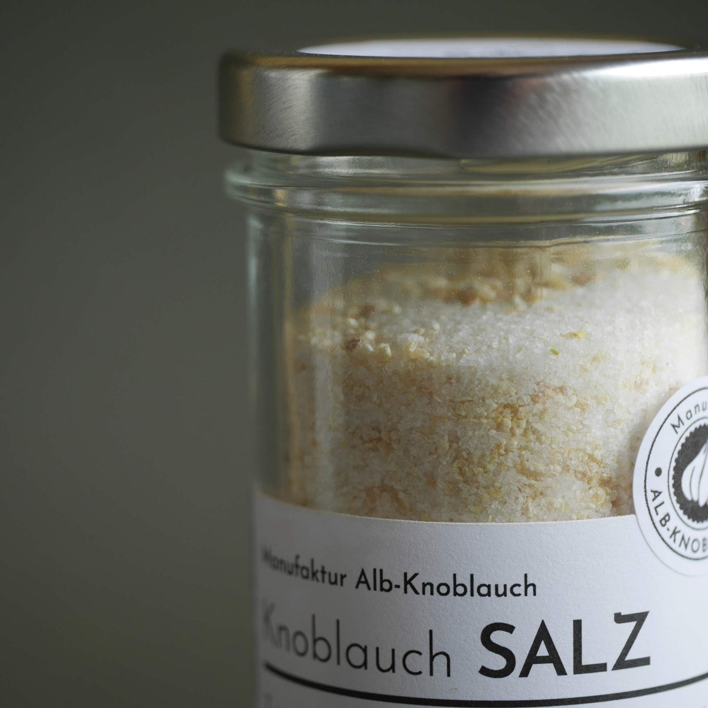 Knoblauch Salz im Glas