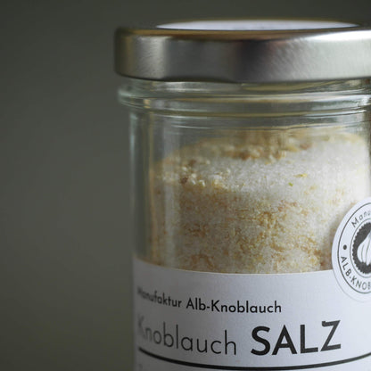 Knoblauch Salz im Glas