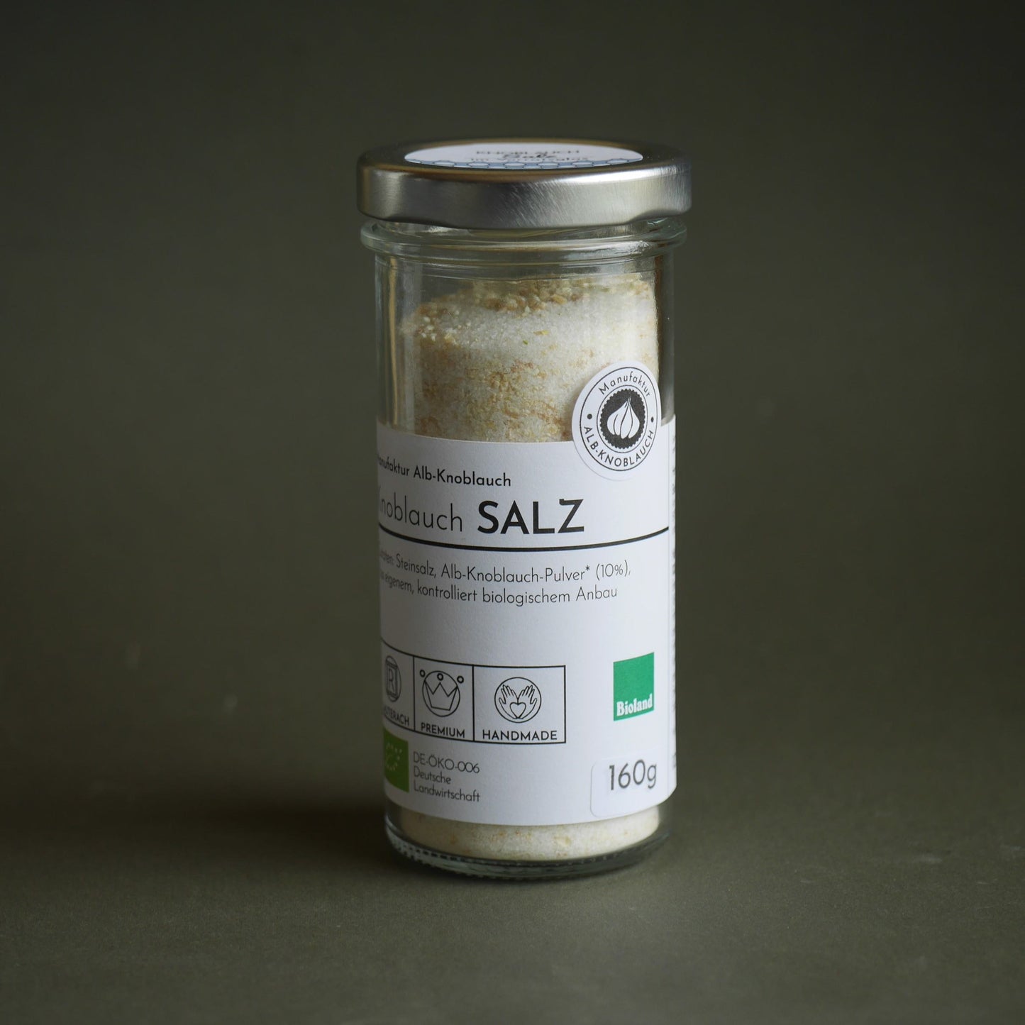 Knoblauch Salz im Glas