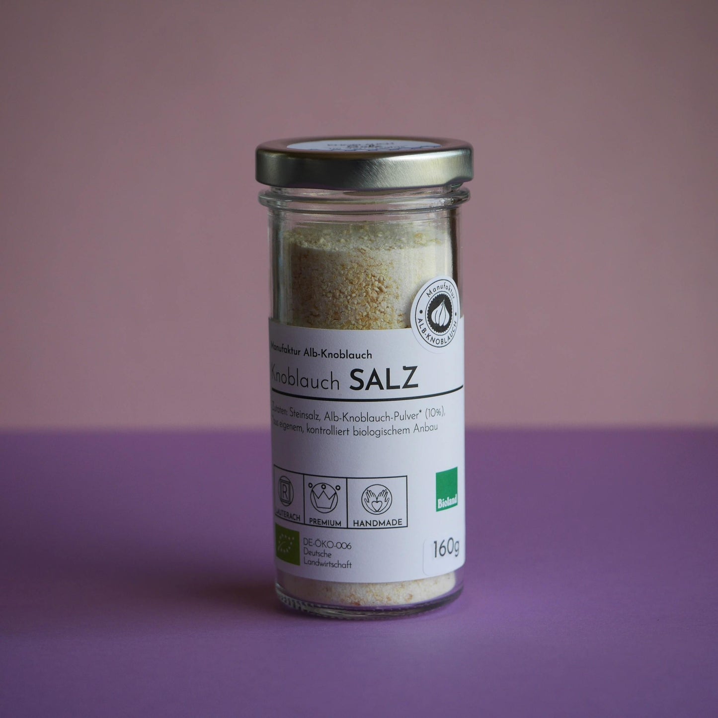 Knoblauch Salz im Glas