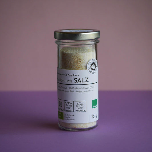 Knoblauch Salz im Glas